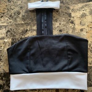 MISSGUIDED Bandeau Crop Top with Attached Neck